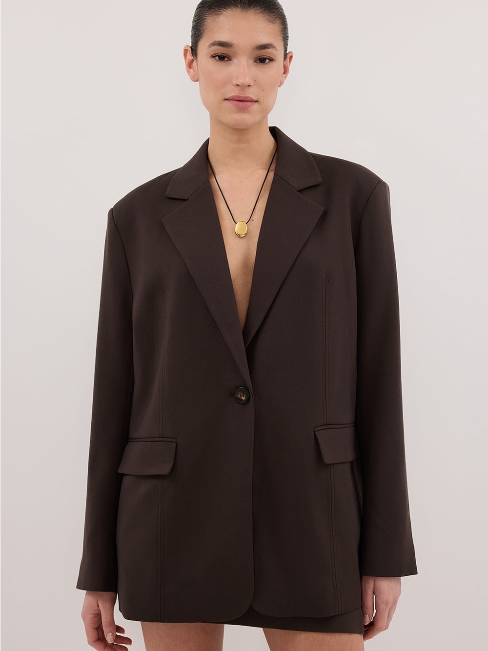 DISSH Eden Bitter Chocolate Boxy Blazer Brown NWT Size US 4
